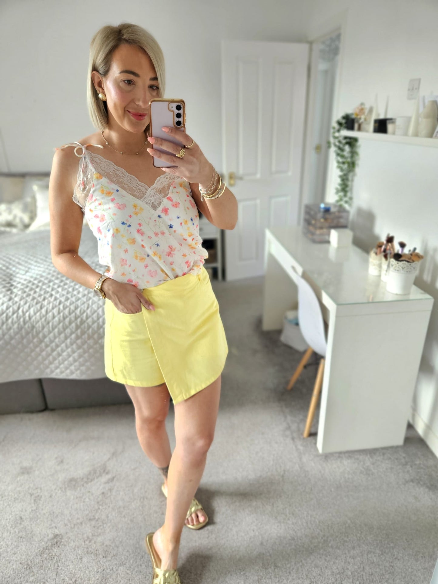 White Floral Cami top