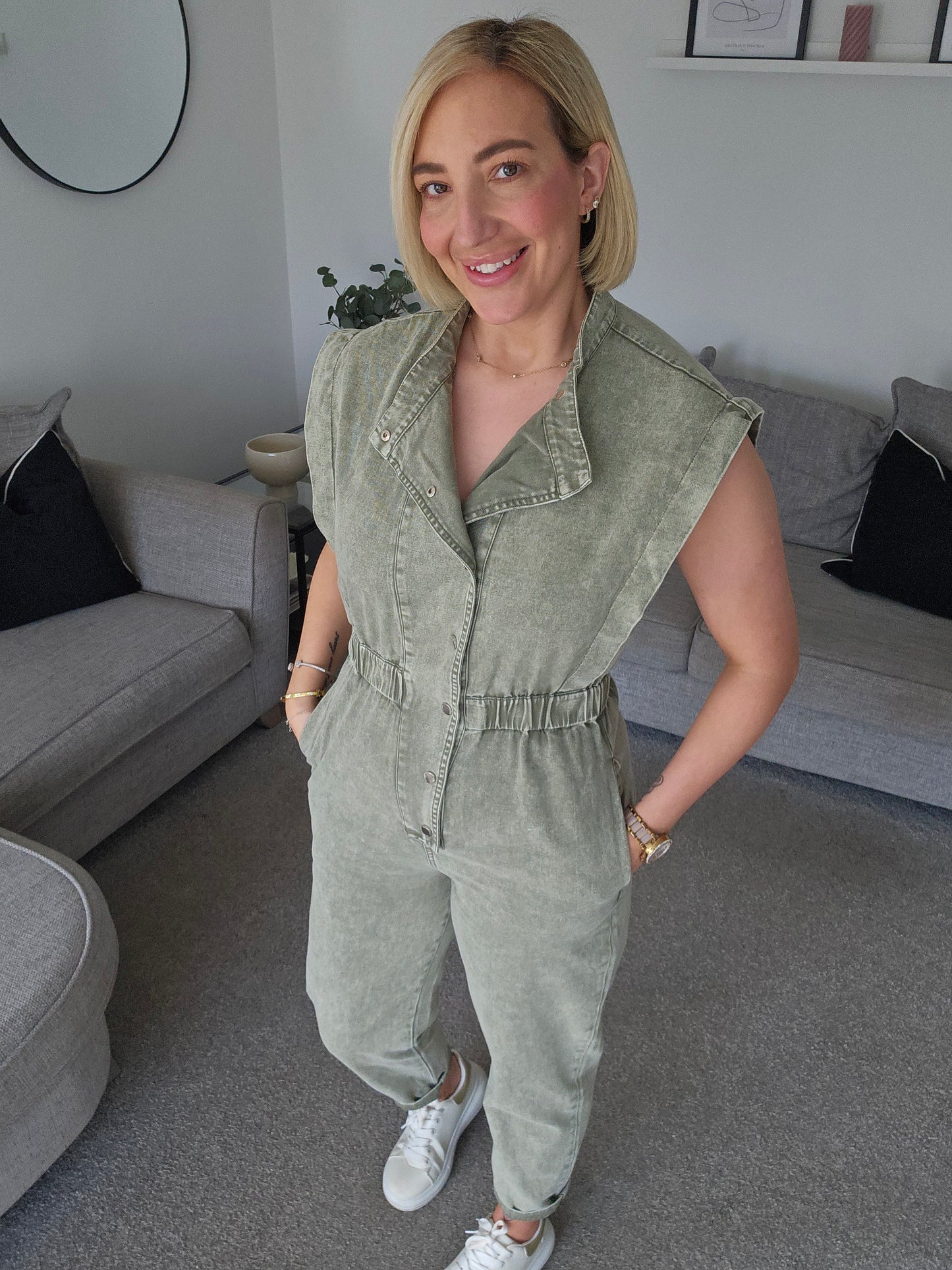 Sara Khaki Jumpsuit