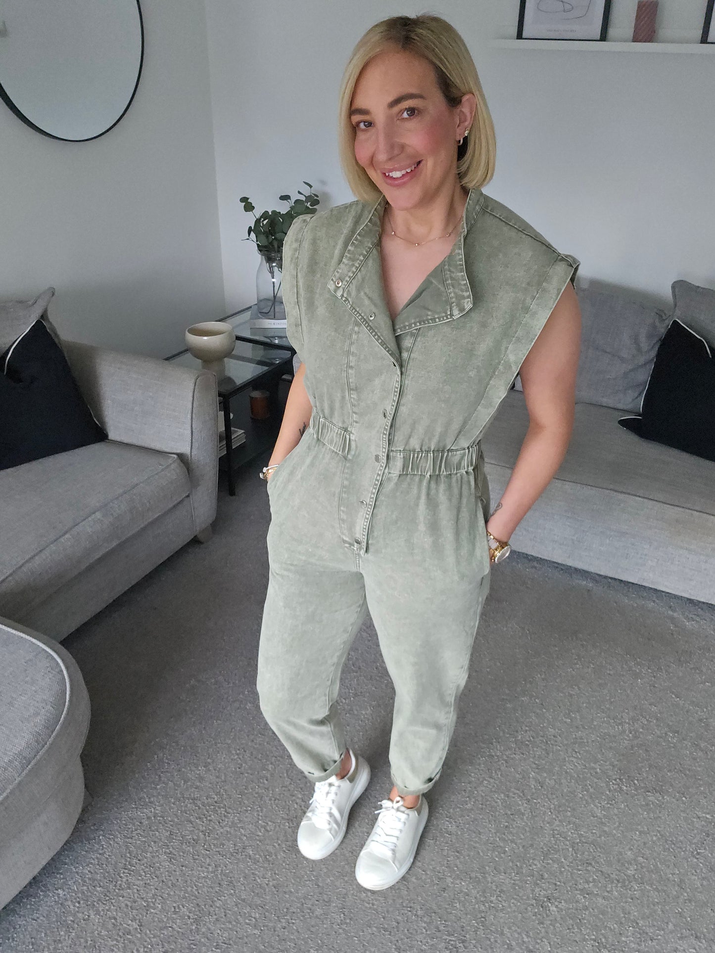 Sara Khaki Jumpsuit