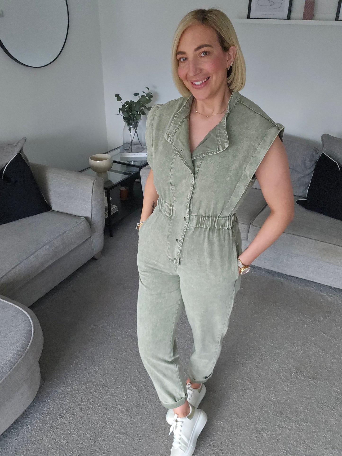 Sara Khaki Jumpsuit