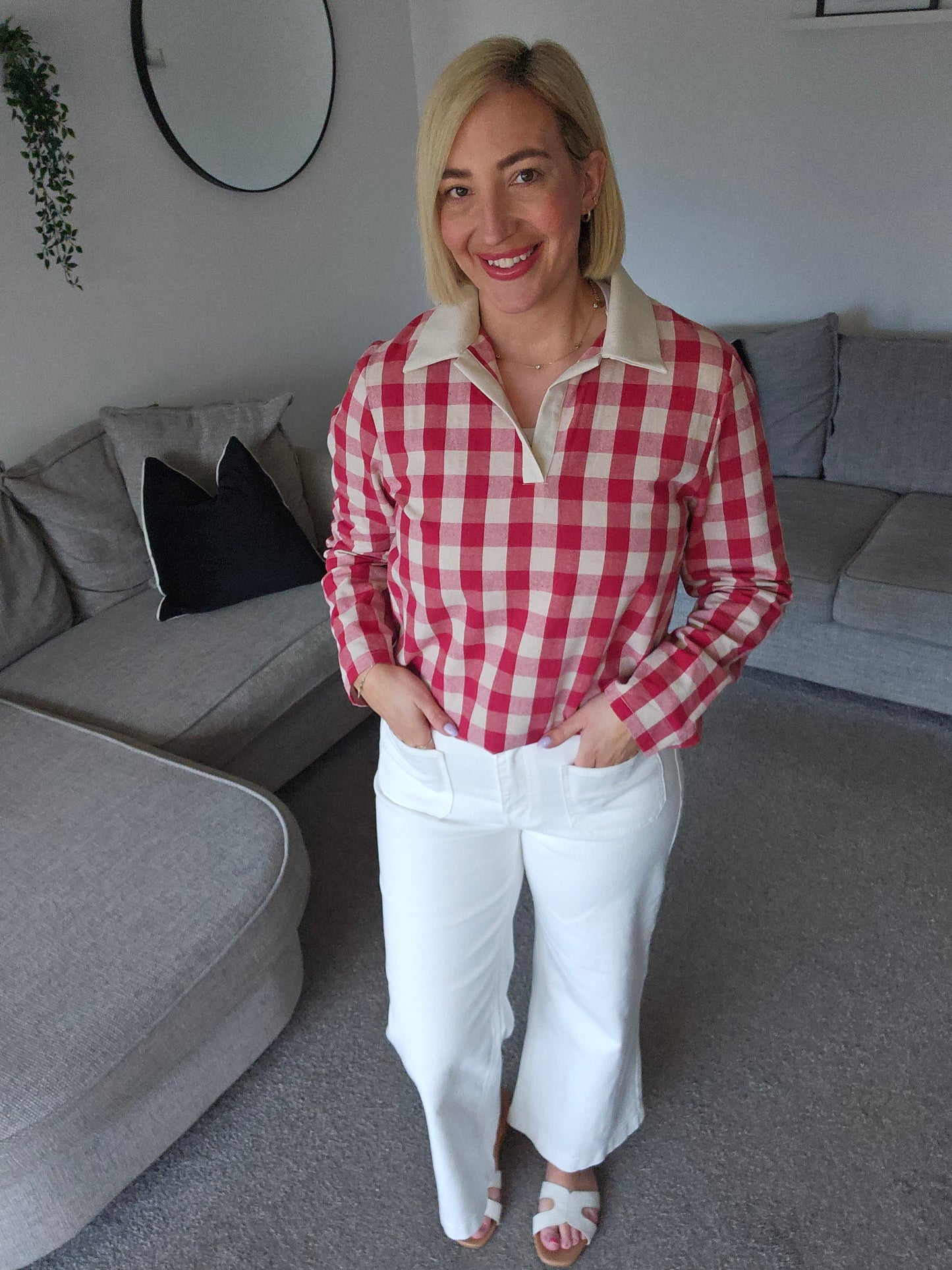 Red & Cream Top