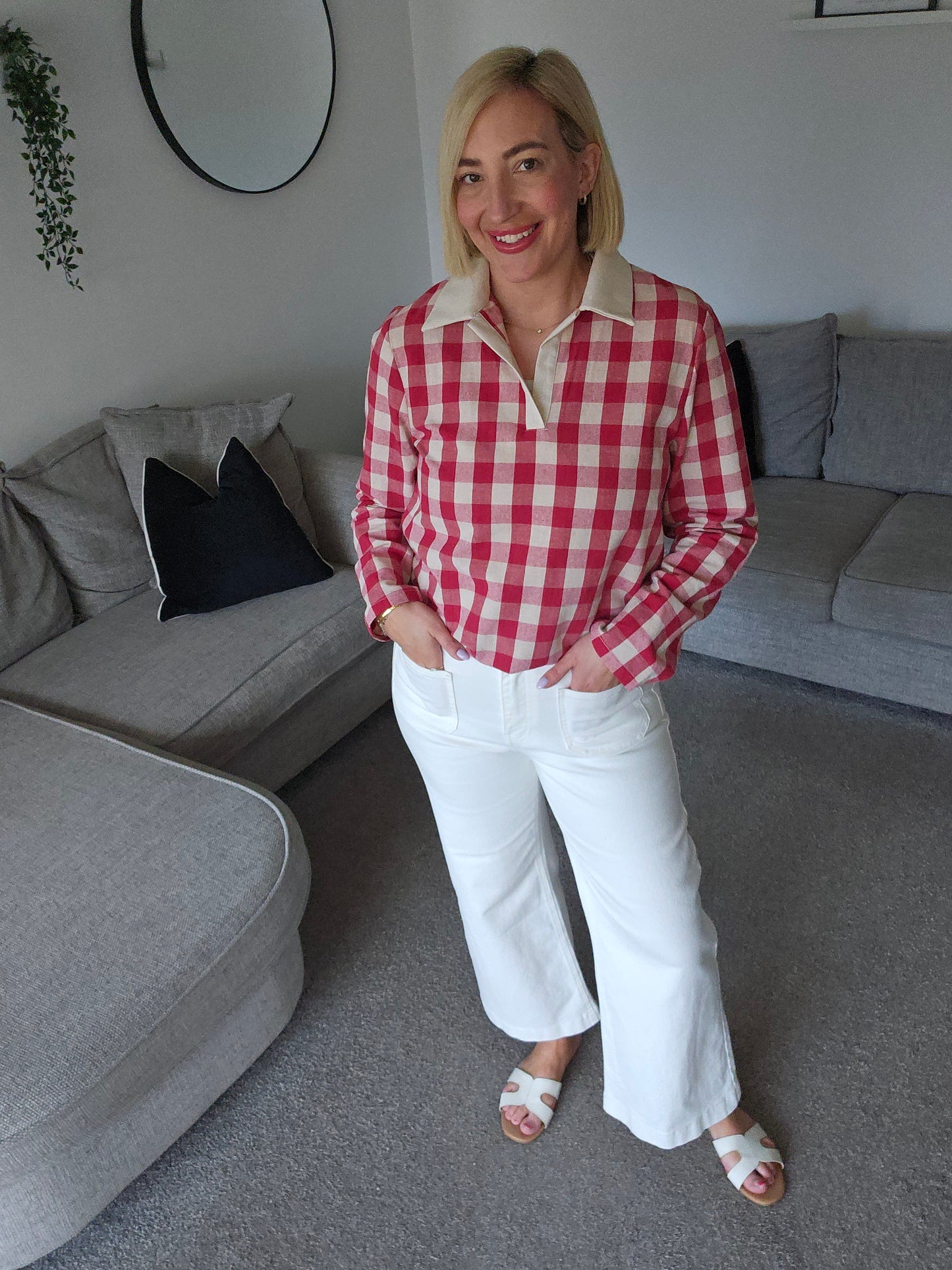 Red & Cream Top