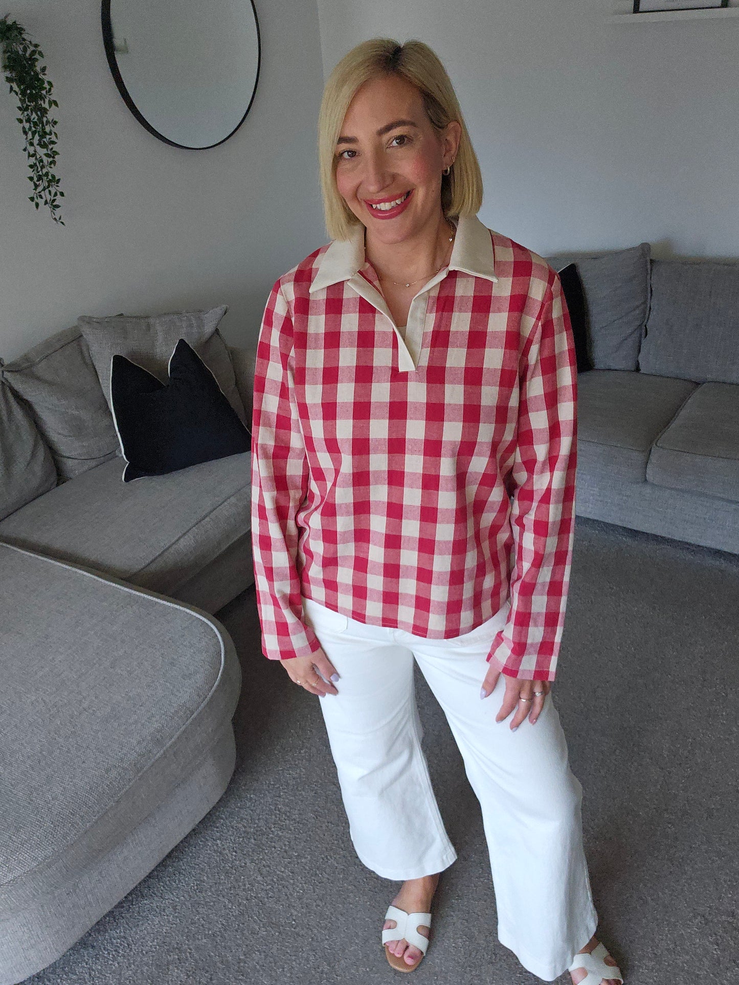 Red & Cream Top