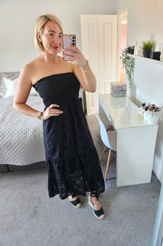 Black Strapless Maxi Dress