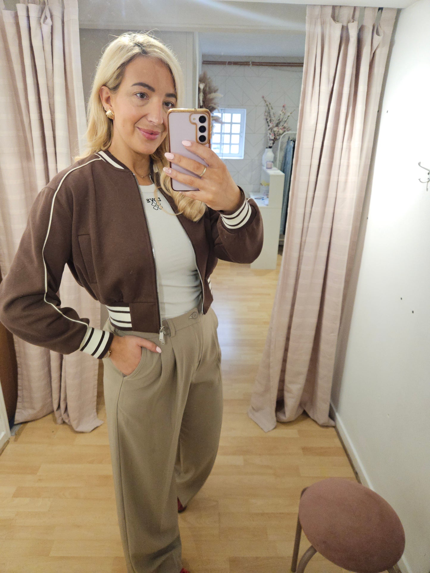 Chocolate bomber jacket