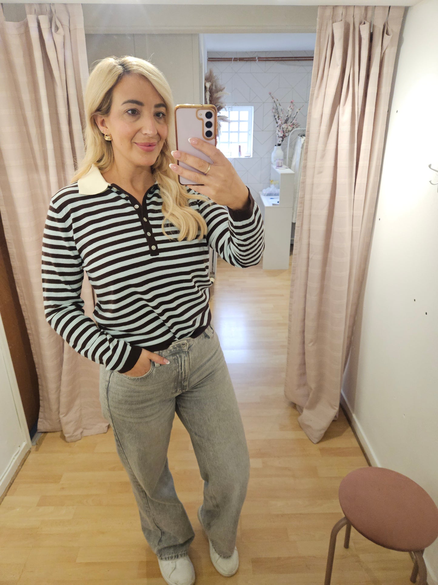 Brown & Blue knit