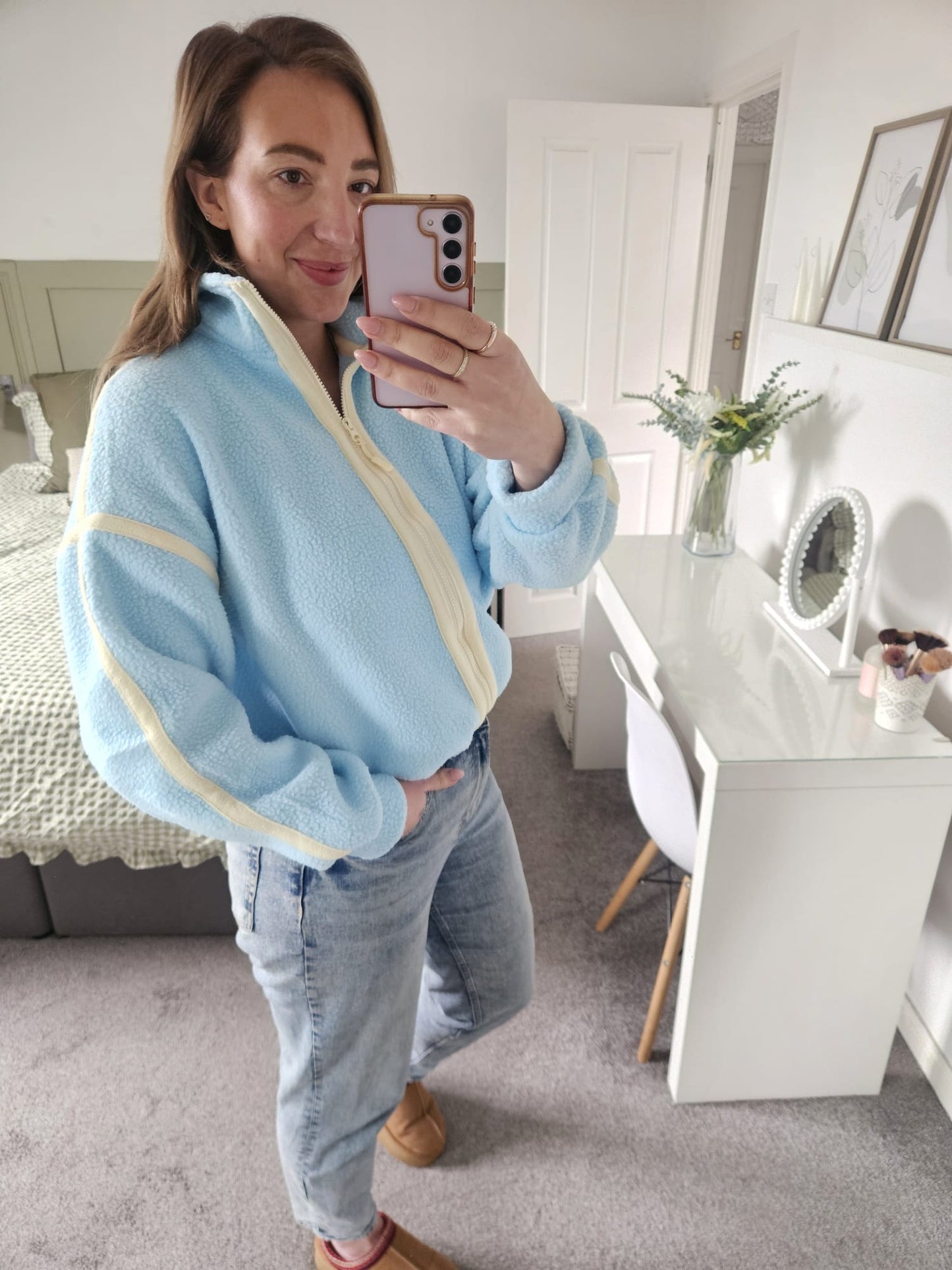 Baby blue and lemon fleece