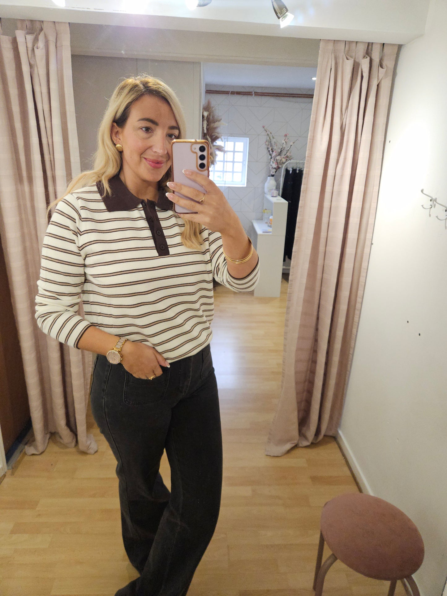 Brown & Cream knit