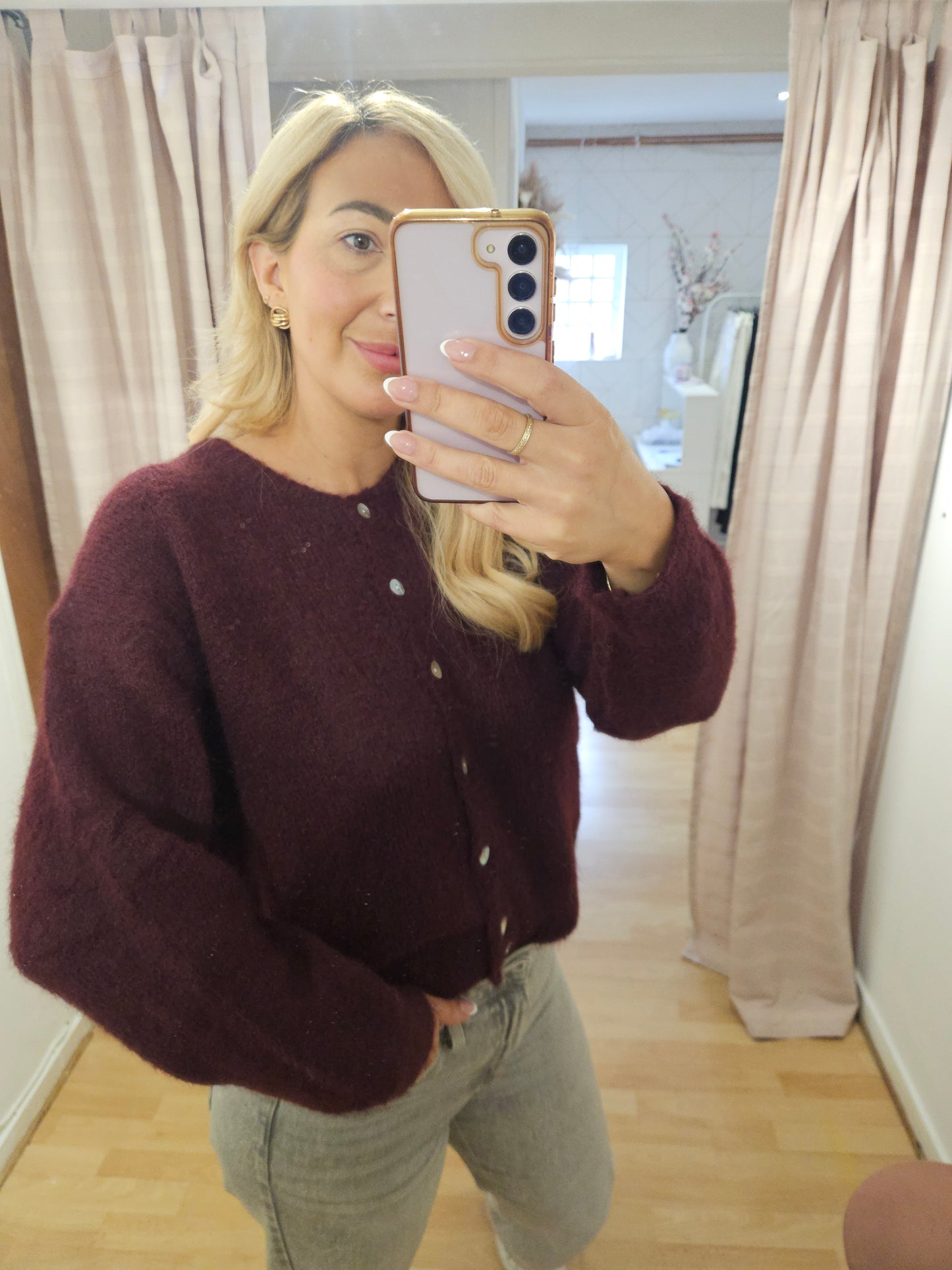 Burgundy Cardigan