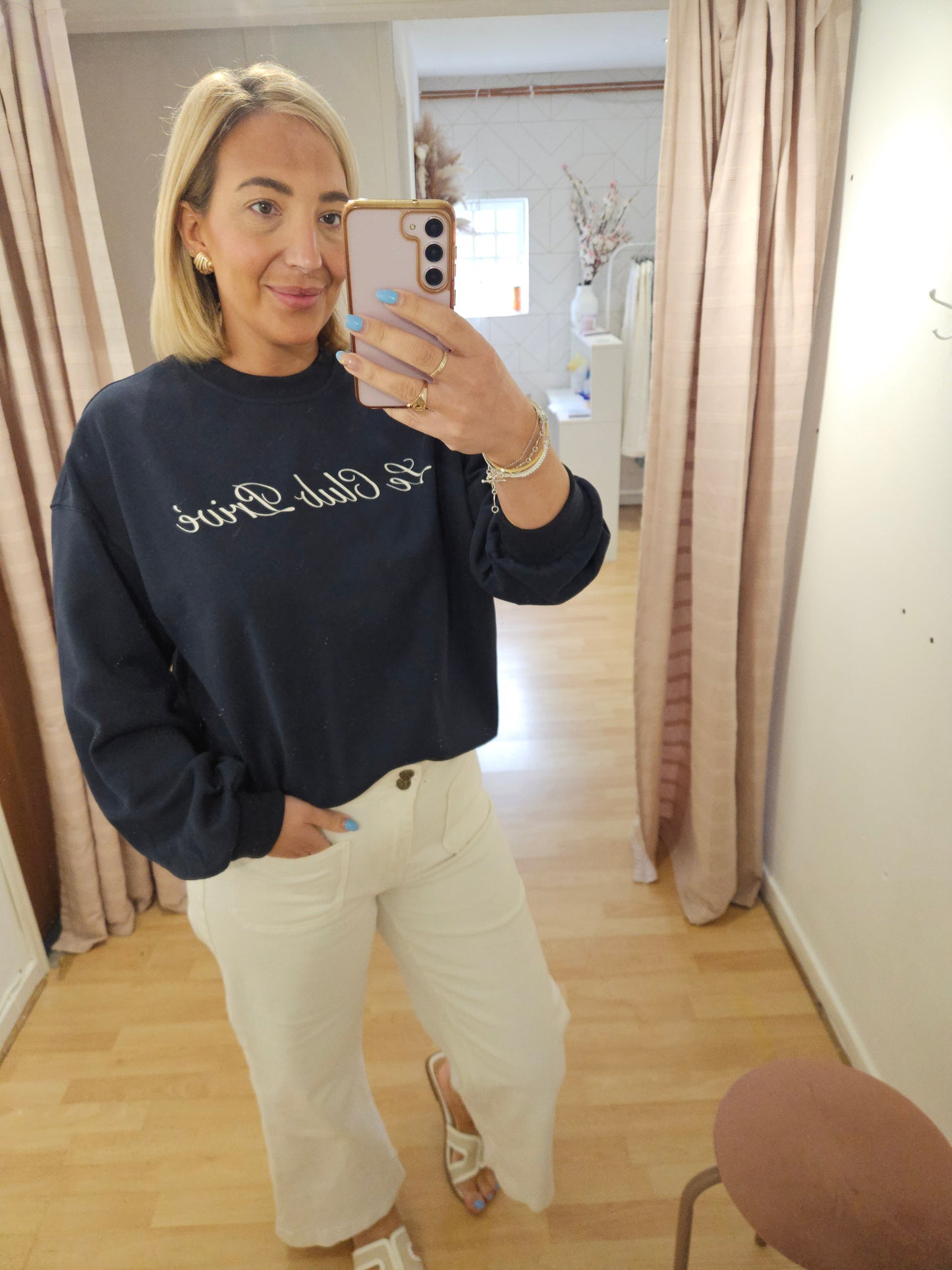 Navy printed jumper