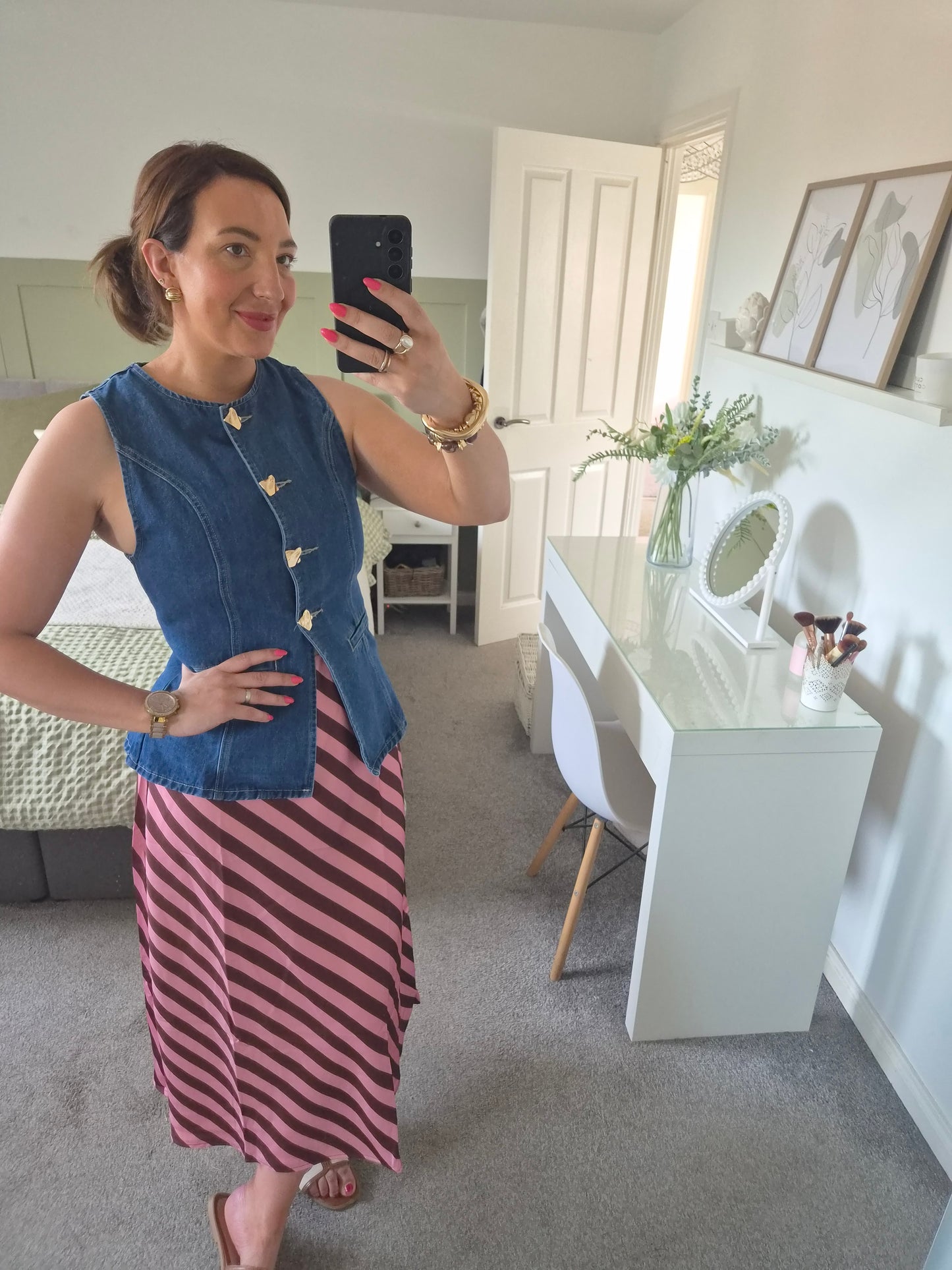Pink & Burgundy slip skirt