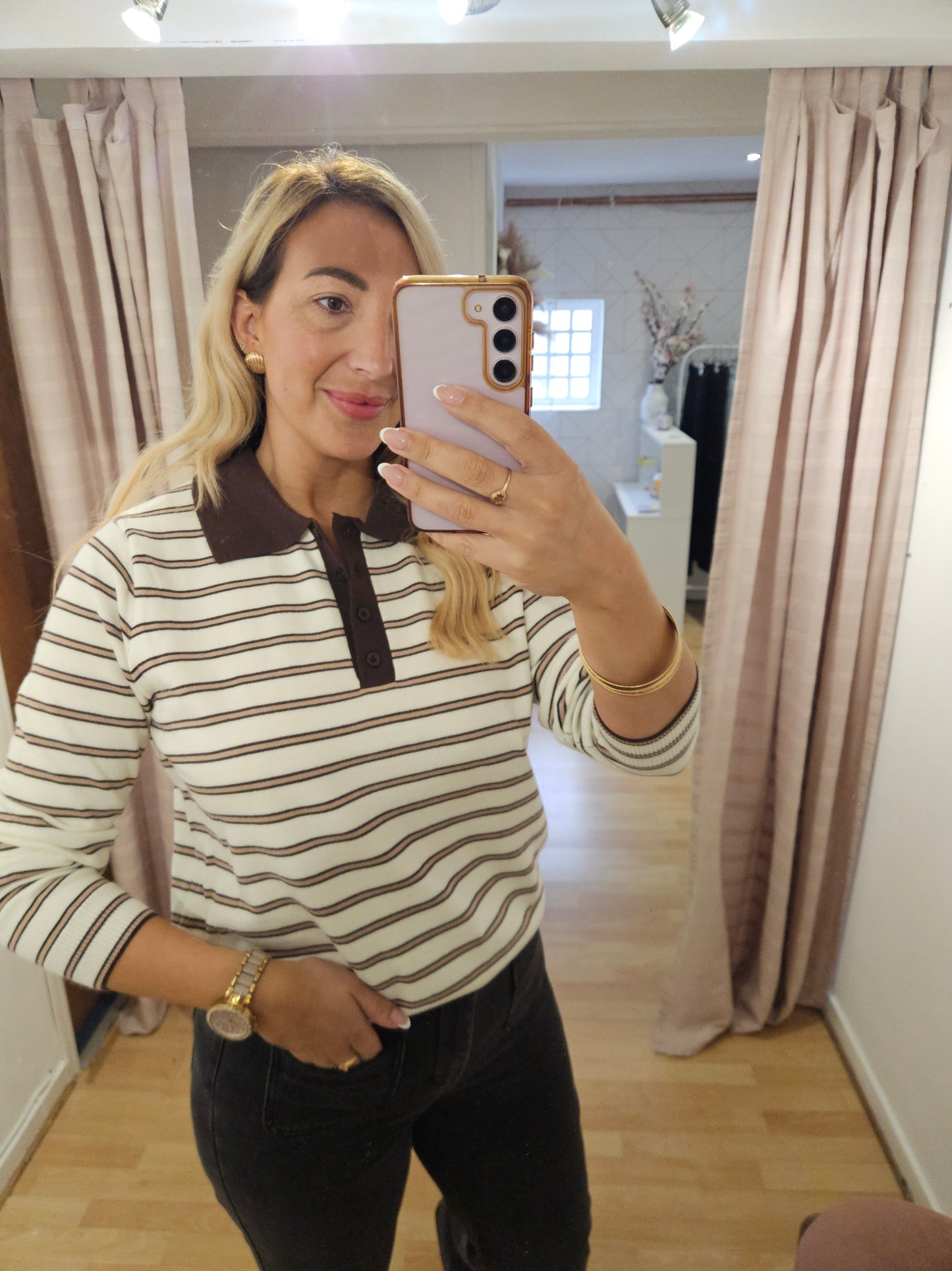 Brown & Cream knit
