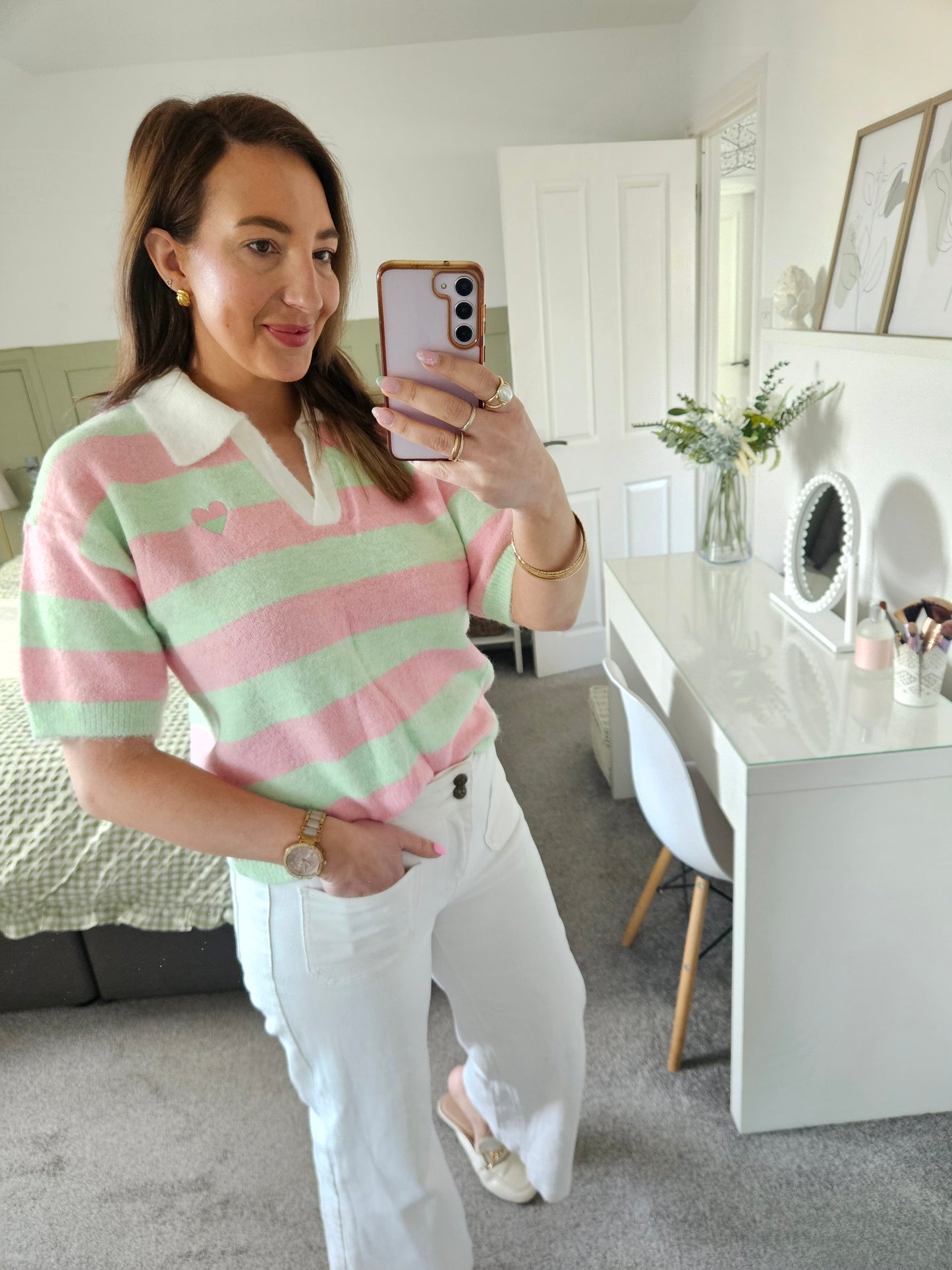 Green & Pink knit