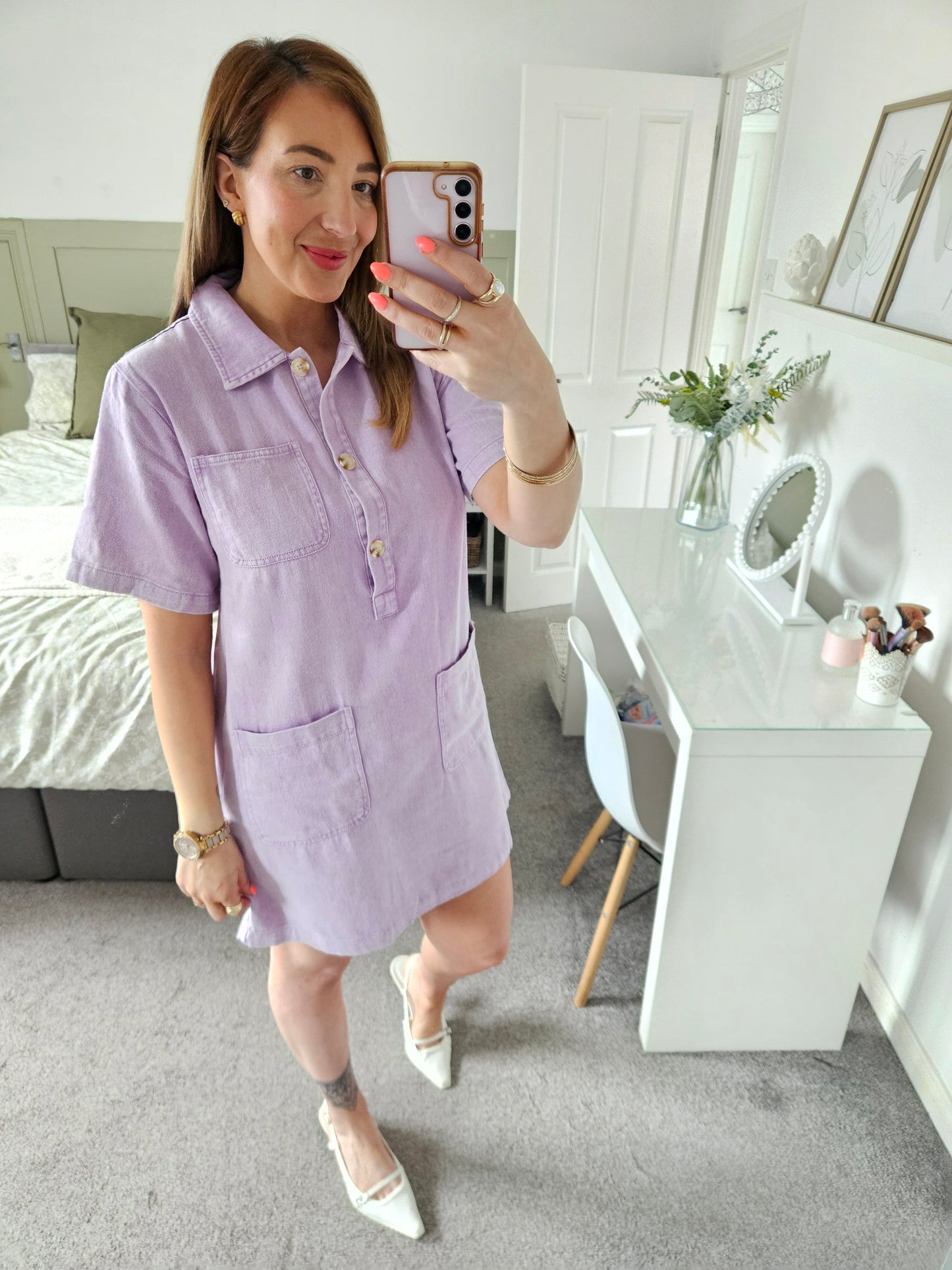 Lilac denim dress