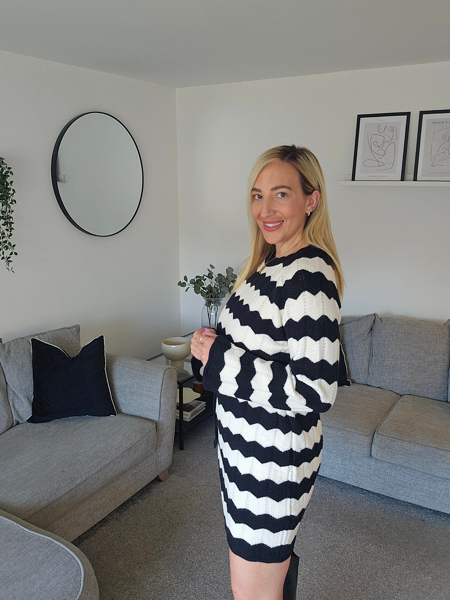 Zoe Monochrome Knit Dress