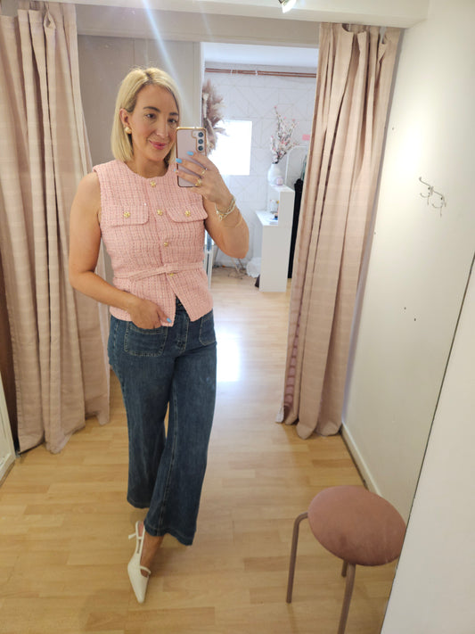 Pink Tweed Style waistcoat