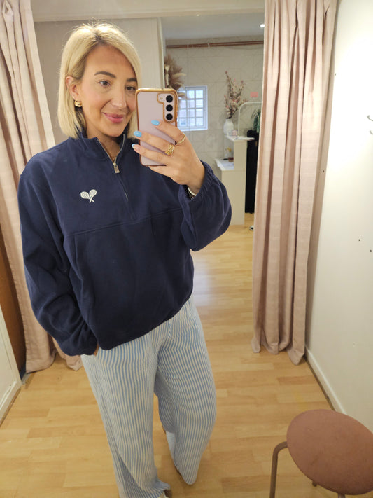 Navy Tennis Jumper