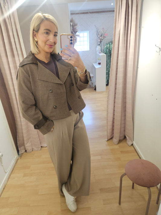 Chocolate Cropped trench
