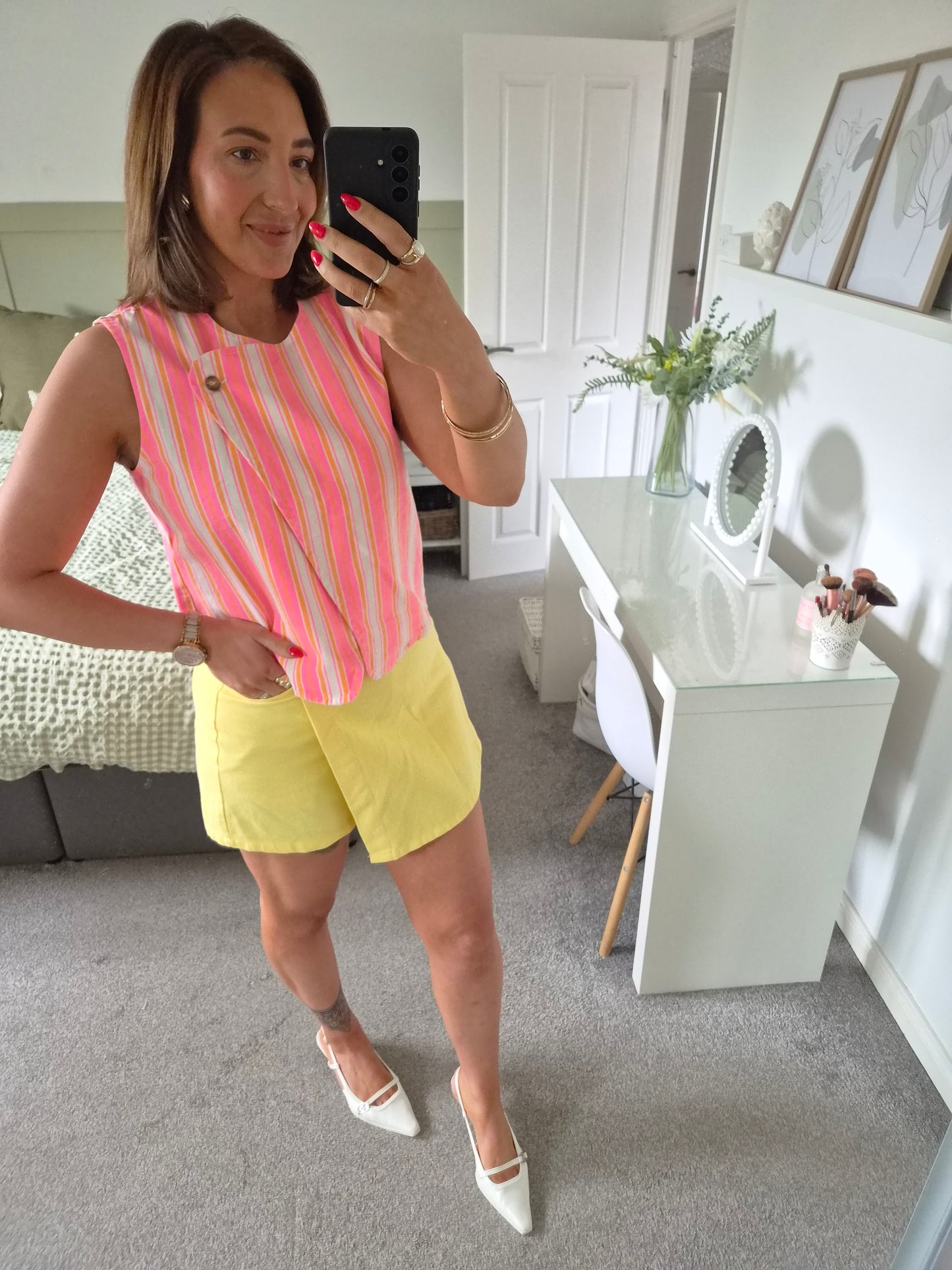 Pink and orange waistcoat