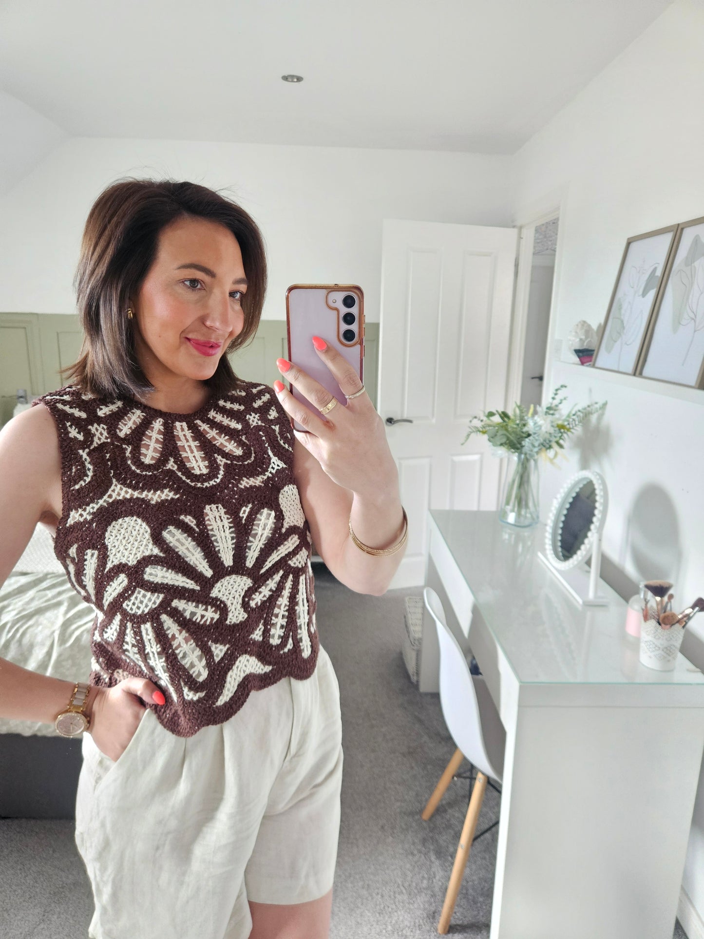 Brown Crochet top