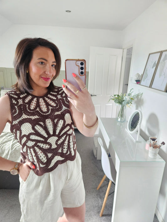 Brown Crochet top