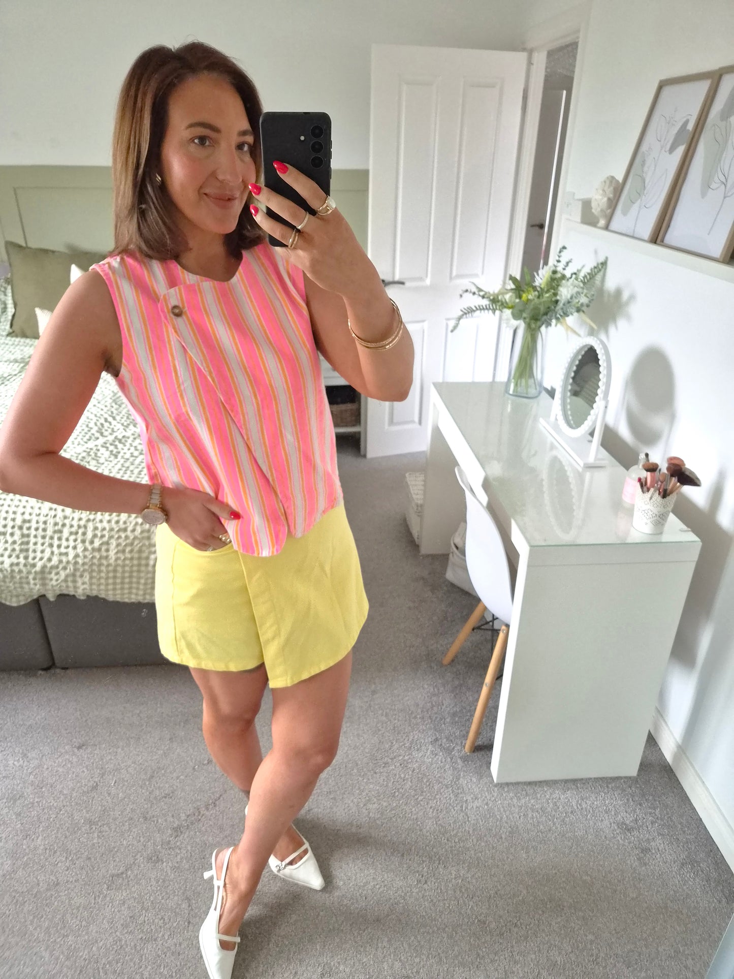 Pink and orange waistcoat