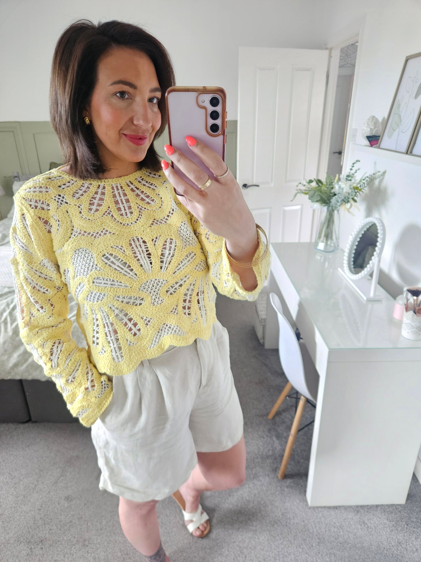 Yellow Crochet top