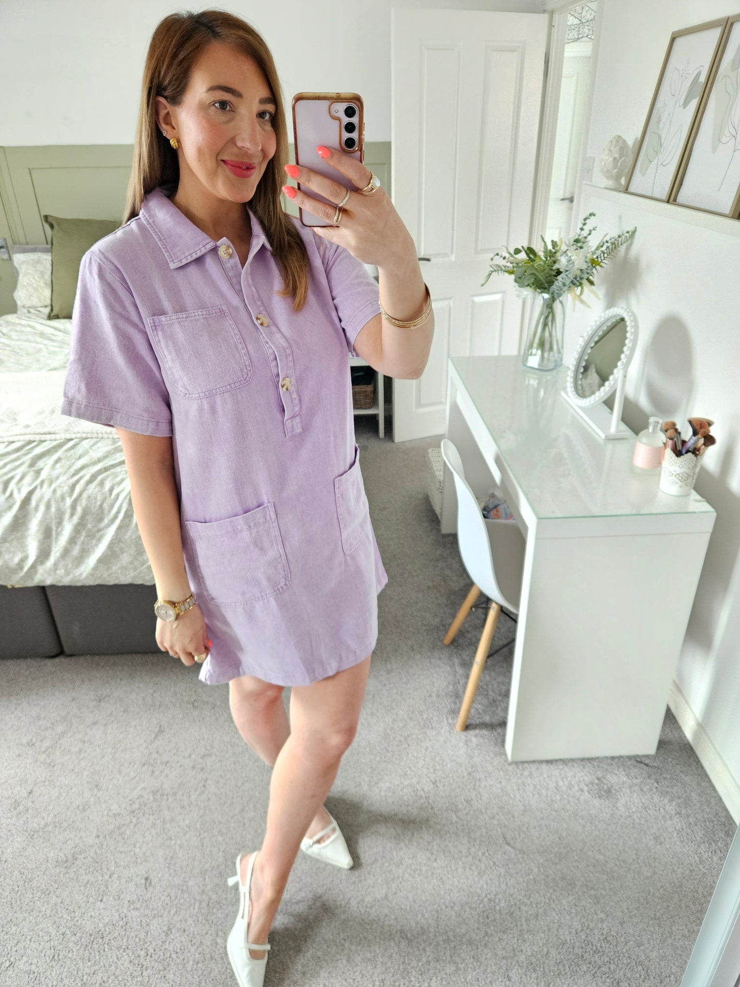 Lilac denim dress
