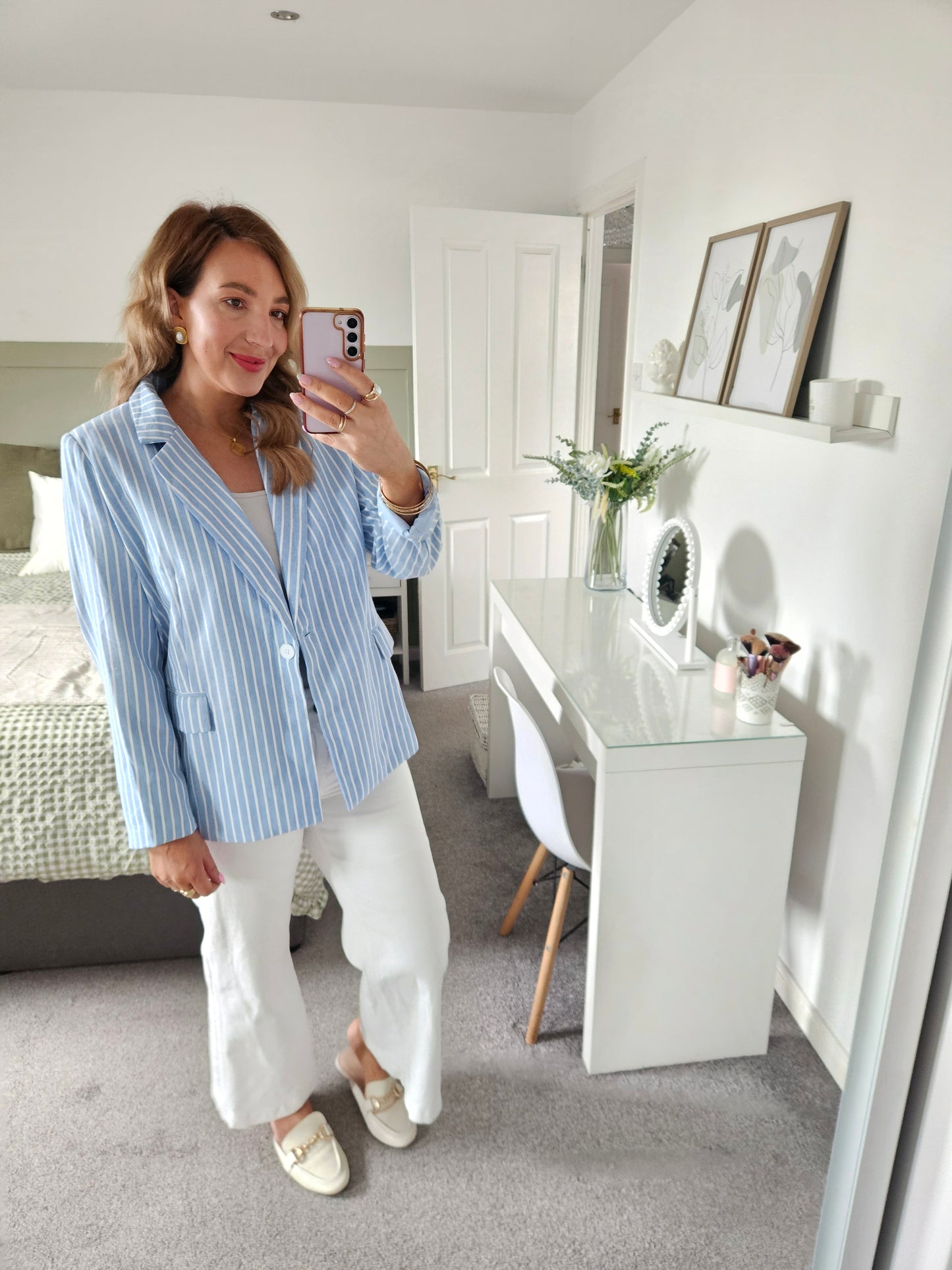 Blue pinstripe blazer