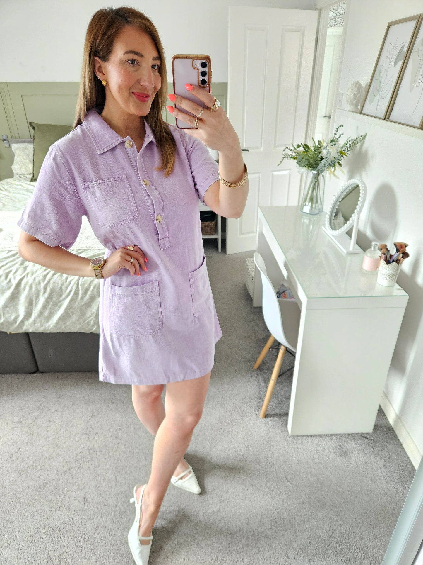 Lilac denim dress