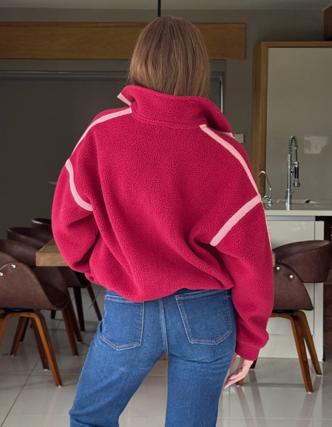 Berry 1/4 zip fleece