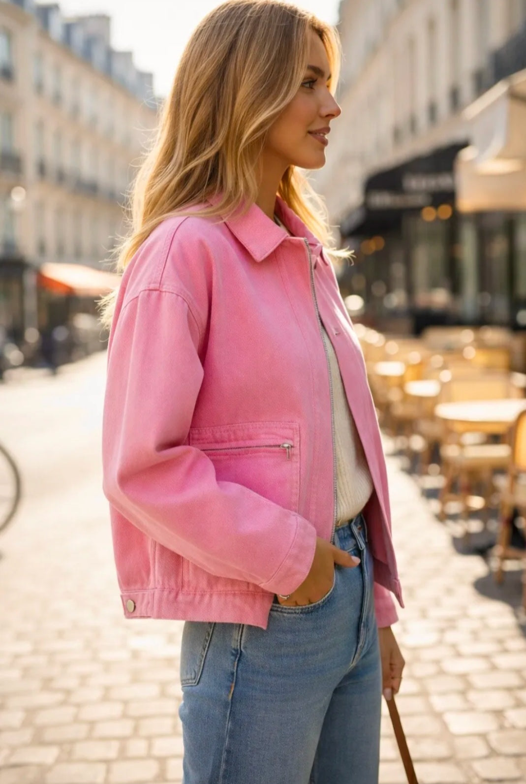 Pink Denim jacket