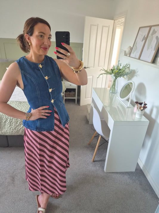Pink & Burgundy slip skirt