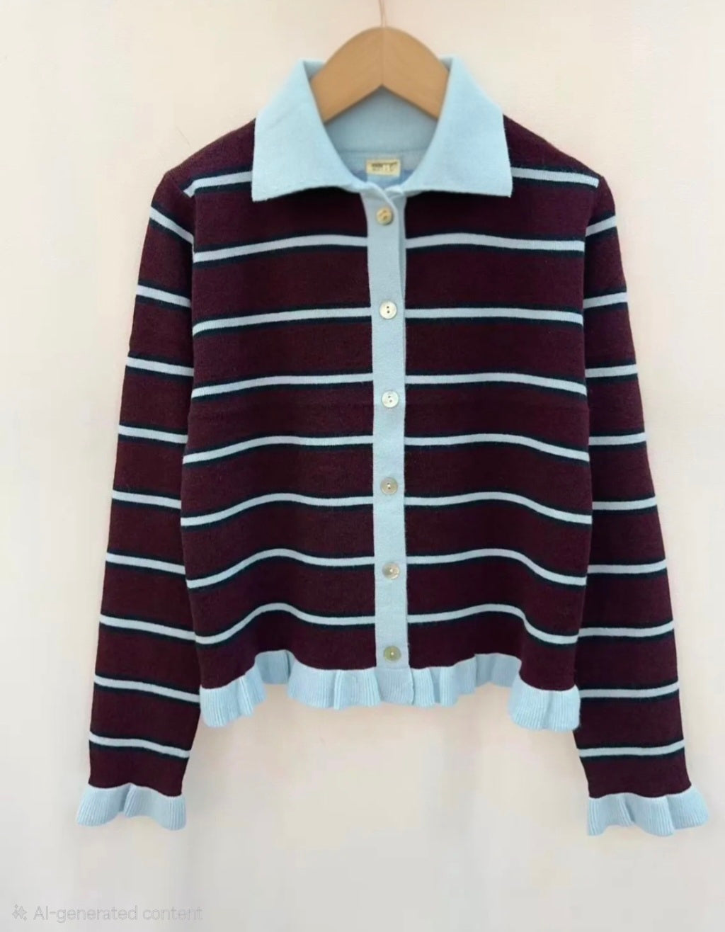 Brown & blue knit