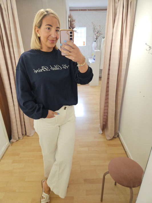 Navy printed jumper