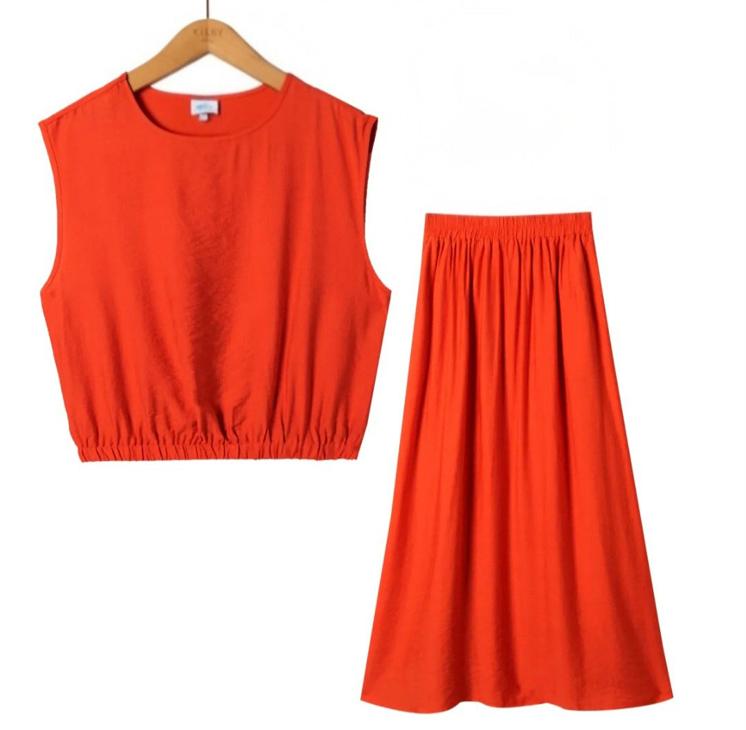Coral Skirt & top set
