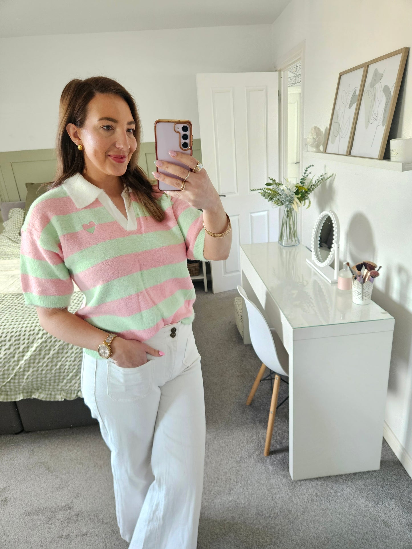 Green & Pink knit