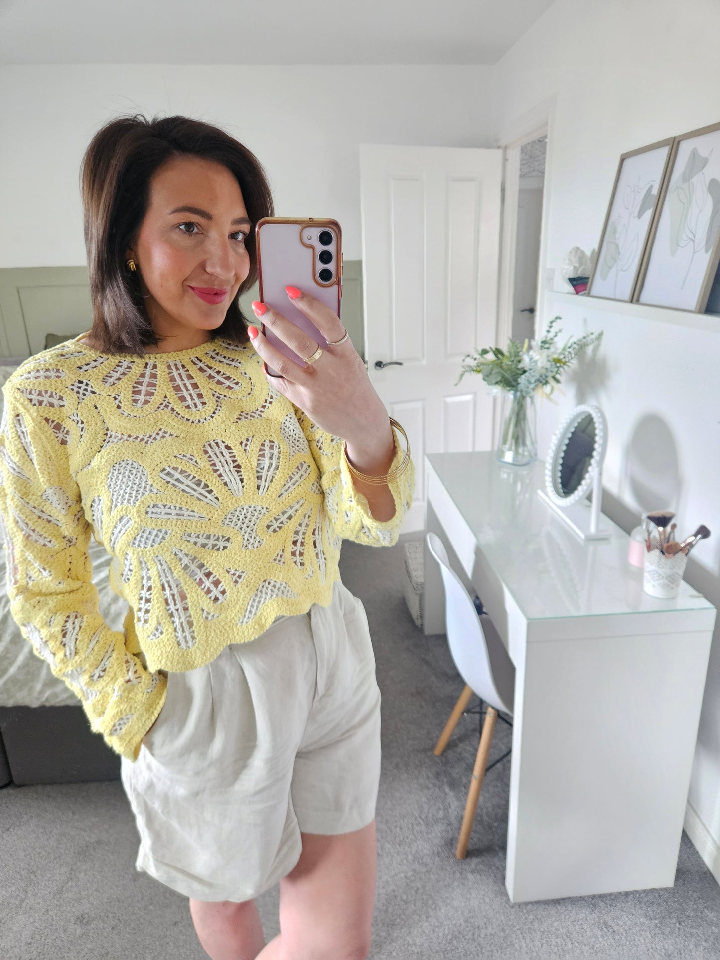Yellow Crochet top